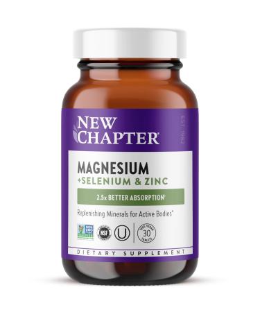 New Chapter Magnesium-Selenium-Zinc Supplement 325 mg Magnesium in One-Daily Tablet for Active Bodies Bounce Back After Exercise with Muscle Support Minerals + Hydrating Electrolytes 30 Count 30 Count (Pack of 1)