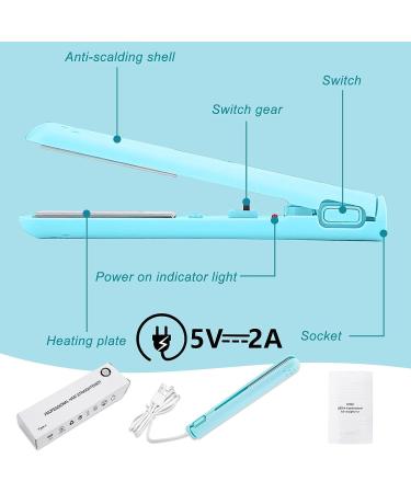 Mini Dual-Purpose Hair Straightener and Curler - Portable Mini Hair Curling Iron (White) - Buy Online on GoSupps.com