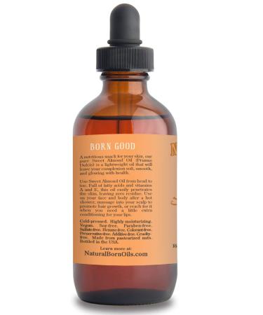 Sweet Almond Oil 4oz - 100% Pure Cold-Pressed Organic Moisturizer for Skin and Hair - Buy Online on GoSupps.com