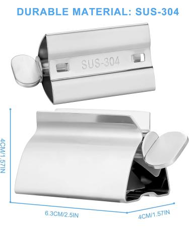 Stainless Steel Toothpaste Squeezer Set, Large Size - Pack of 2 | Easy-Tube Rolling Design, Kid-Friendly - Buy Online on GoSupps.com