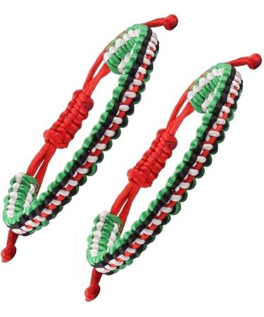 Shop Oralgo's Handmade Adjustable Palestinian Woven Bracelet Flag Design Braided Cotton Statement Piece - Buy Online on GoSupps.com
