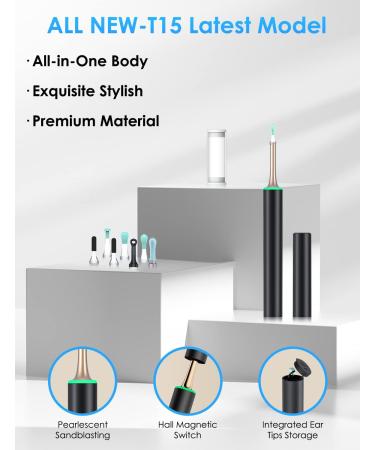 EARCLINA Ear Wax Removal Tool Kit - 1960P HD Ear Camera, WiFi Smart Cleaner for iPhone & Android - Black - Buy Online on GoSupps.com
