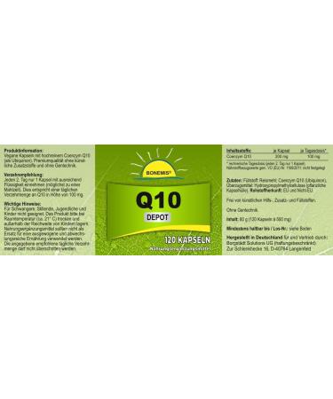 Buy Q10 Depot 120 High-Dose Ubiquinone Capsules (200mg) | Pure Additive-Free Bonemis | International Shipping Available - Buy Online on GoSupps.com