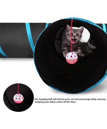 Cat Tunnel 5 Way Cat Tunnel Tube Toys Foldable Cats Play Tunnels Toys with Bell for Indoor Outdoor Pet Interactive Training Toy for Cat Rabbit or Small Animal - Buy Online on GoSupps.com