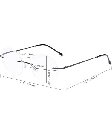 CessBlu Rimless Round Reading Glasses for Men & Women - Silver +1.25 Magnification - Stylish & Lightweight - Buy Online on GoSupps.com