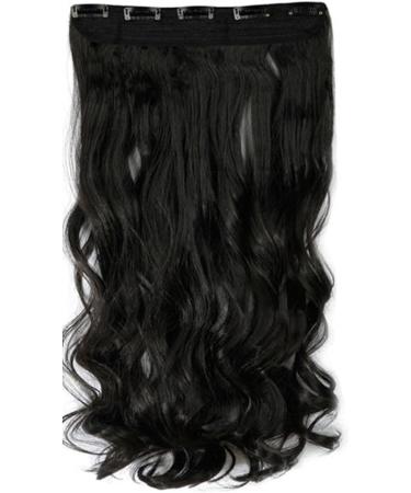 29" Hair Extensions Clip In Curly One Piece Hairpieces Wavy 5 Clips For Women Ladies - Natural Black(73cm-130g) - Buy Online on GoSupps.com
