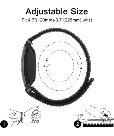 Soft Nylon Bands for Fitbit Inspire 2/Inspire HR - Adjustable Replacement Strap (Black) - Buy Online on GoSupps.com