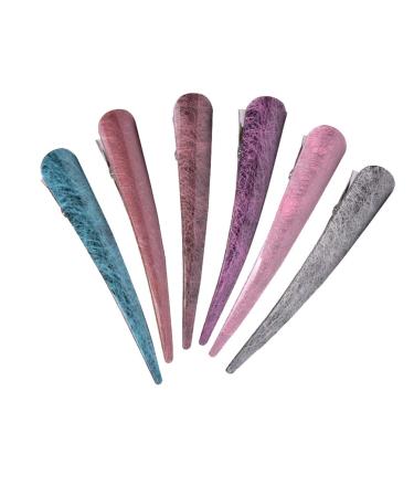Alligator Clips Hair Crocodile Clips Hair Duckbill Hair Hair Barrettes Clips Styling Hair Clips 6pcs (#2)