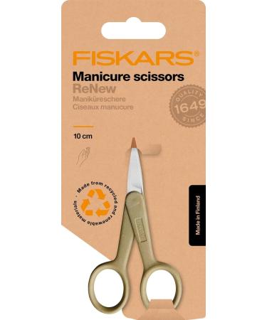 Fiskars Renew 1062548 Manicure Scissors 10 cm- Recycled Stainless Steel/Plastic, 100% Recyclable Materials - Buy Online on GoSupps.com