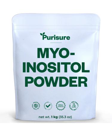 Purisure Myo-Inositol Powder 1 kg Fertility Hormonal Balance and Ovarian Support Pure Inositol Powder Myo Inositol Supplement to Support Energy and Brain Wellness Vegan Non-GMO 2000 Servings