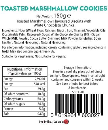 Infinity Brands Thank You Toasted Marshmallow Cookies Gift Tube 150 g - Buy Online on GoSupps.com