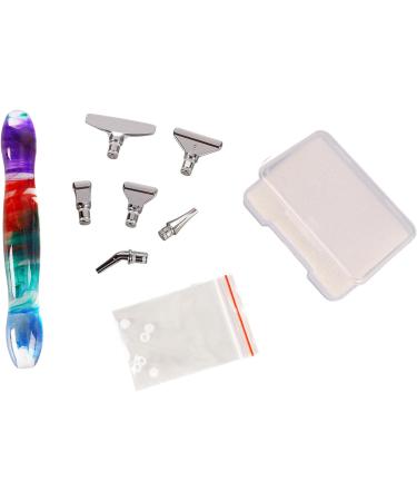 Painting Drill Pen Comfortable Handle Rhinestone Art Drill Pen Strong with 6 Metal Heads for Nail Art (Colorful) - Buy Online on GoSupps.com