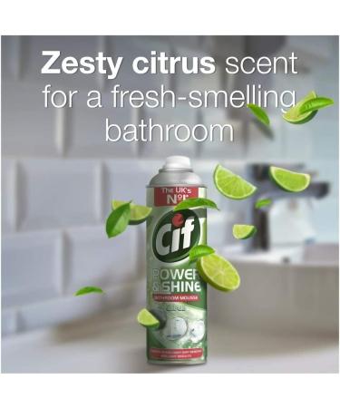 Cif Power & Shine Citrus Mousse Bathroom Cleaner Spray 500ml Soapscum and daily dirt remover Pack of 3 + Gift for You: Organza small bag - Buy Online on GoSupps.com