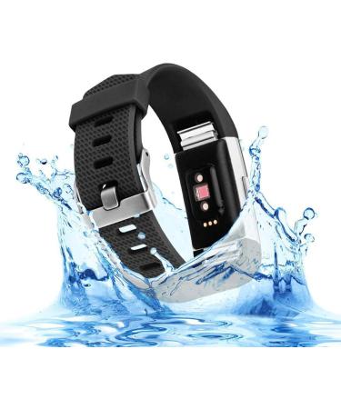 Fitbit Charge 2 Replacement Silicone Bands - Adjustable Classic Bands for Men and Women - Black Large - Buy Online on GoSupps.com