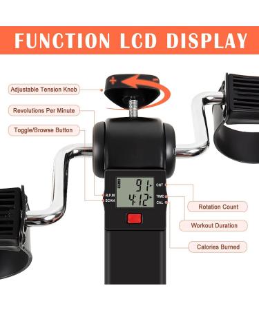 GOREDI Pedal Exerciser - Fitness Folding Peddler for Arm & Leg Workout with LCD Display - Buy Online on GoSupps.com