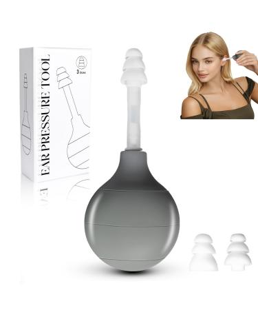 Ear Pressure Relief Device, Headache and Migraine Relief Product That Naturally Reduces Tension & Pressure, Airplane Ear Pressure Relief Through Inner Ear Pressure Stimulation, with 3 Sizes Earplugs Gray