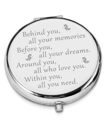 LRUIOMVE Going Away Gift Inspirational Sliver Engraved Travel Makeup Mirror  Compact Pocket Cosmetic Mirror for Coworker Boss Woman Friends Birthday Leaving Graduation Gift - Buy Online on GoSupps.com