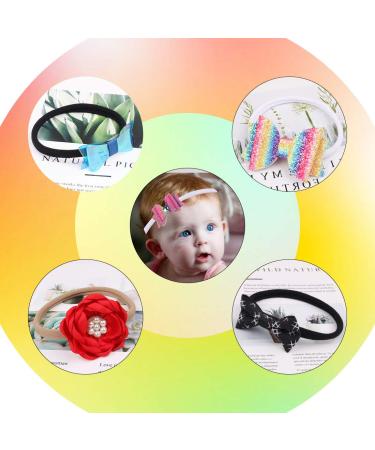 Buy Xima 40-Piece Black DIY Nylon Frontal Ligaments Hair Bands for Baby Girls - Soft Elastic Hair Accessories - Buy Online on GoSupps.com