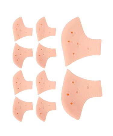 Heel pillow inserts 5 pairs of breathable moisturizing socks Reusable soft shoe inserts heel pillow pads Self-adhesive foot care of the foot care of cracks