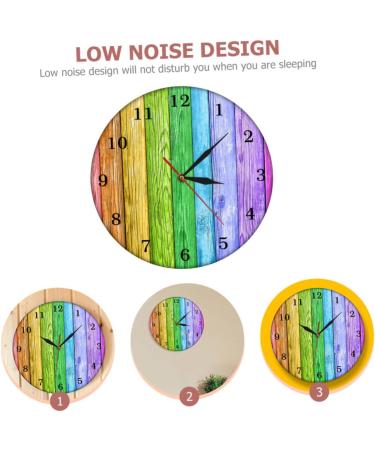 Zerodeko Color Wood Grain Wall Clock Yellow Bathroom Decor 3d Clock Shower Clock Retro Clock Mute Hanging Clock Colorful Wall Clock Wooden Clock Household Acrylic Wall Hanging - Buy Online on GoSupps.com