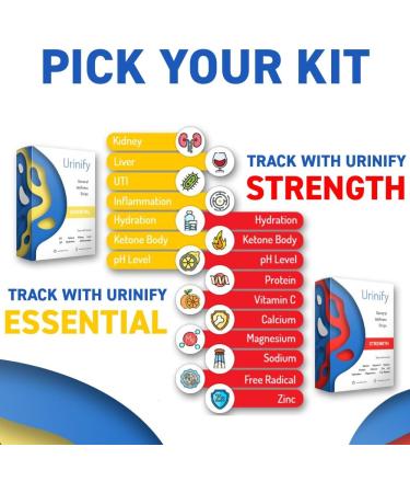 Buy URINIFY Strength Urine Test Strips - Keto Hydration Metabolism pH Electrolytes & Vitamin C Testing | 6 Count - Fast International Shipping - Buy Online on GoSupps.com