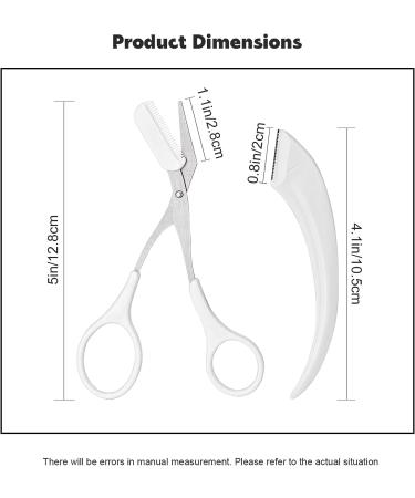 Stainless Steel Eyebrow Scissors with Comb - Trimmer Tool for Women & Girls | Beginner Friendly Eyebrow Razor in White - Buy Online on GoSupps.com