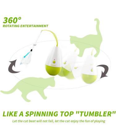 Interactive Cat Feather Toy | Automatic Cat Wand Toy with Catnip | Fun Culbuto Kitten Toys | All for Paws Pet Toys - Buy Online on GoSupps.com