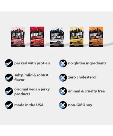 Louisville Vegan Jerky - Perfect Pepperoni 3 oz (Pack of 1) | Vegetarian & Vegan-Friendly - Non-GMO Soy Protein - 270 Calories - Gluten-Free Ingredients - Buy Online on GoSupps.com