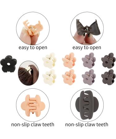 12Pcs Flower Hair Claw Clips - Nonslip Mini Claw Hair Accessories for Women and Girls (Random Color) - Buy Online on GoSupps.com