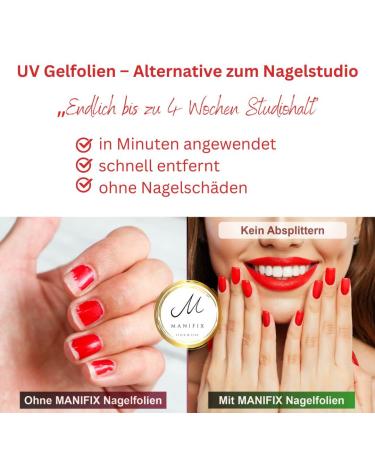 Manifix UV Gel Foils for Nails - Wild Berry Pink Self-Adhesive Nail Wraps | Vegan & Easy to Remove DIY Fingernails - Buy Online on GoSupps.com