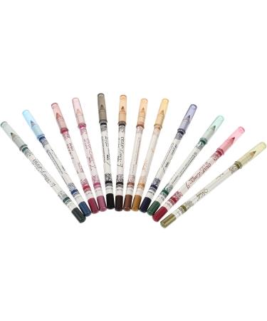 LALADEFIEE 3pcs 12 Cosmetic Pencils Glitter Outfit Makeup Eyeliner Eye Shadow Eyebrow Pencil Eyeliner Sharpener - Buy Online on GoSupps.com