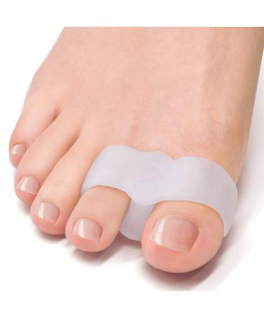 Welnove Pack of 12 Bunion Corrector, Toe Separators with 2 Loops, Big Toe Spacer Suitable for Bunion and Overlap Toe (White)