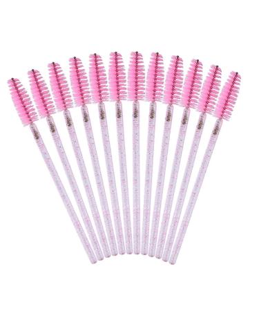 50PCS Crystal Pink Disposable Mascara Wands - Makeup Eyelash Eyebrow Spoolie Brush for Extensions - Buy Online on GoSupps.com