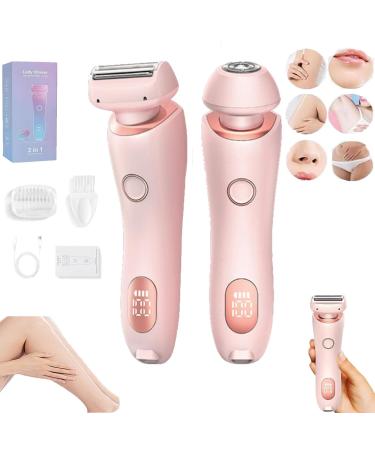 Duskofficial Razor Dusk Official Shaver Dusk Official Electric Razor Women Electric Shaver Wet and Dry Painless Hair Removal Removable Head (Pink)