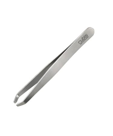 Rubis Classic Crab Universal Stainless Steel Slanted Tweezers For Precise Eyebrows and Hair Removal - Blackhead Removal Tool with Sharp Precise Point for Men and Women - Silver - 1K302C