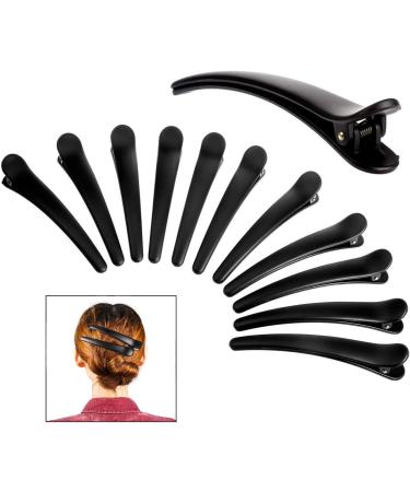 iwobi 12 Pcs Women Plastic Crocodile Hair Clips Hairdresser Sectioning clips Combi-clip Card (Black) - Buy Online on GoSupps.com