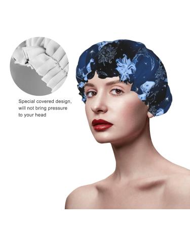 Cute Moon and Star Shower Caps for Women - Reusable & Waterproof with Double Protection Layers | Elastic Color 8 - Buy Online on GoSupps.com