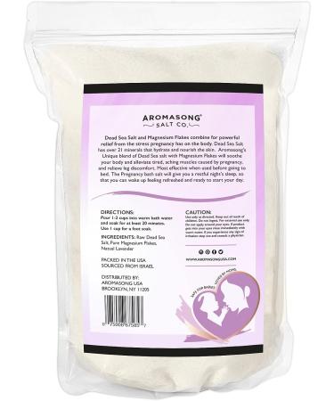 Aromasong Dead Sea Pregnancy Bath Soak 5 LB - Natural Lavender with Pure Magnesium Flakes - Pregnancy & Postpartum Muscle Relief - Better Absorption Than Epsom Salt - Buy Online on GoSupps.com