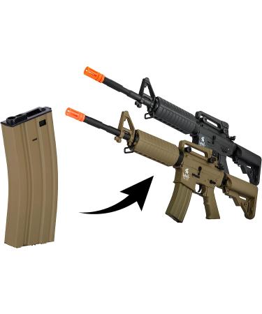 Lancer Tactical Full Metal M4/M16 300 Round High Cap Airsoft Magazine - Tan - Buy Online on GoSupps.com