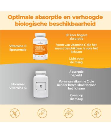 Bandini Liposomal Vitamin C 1000 mg 180 capsules High dose liposomal vitamin C 100 vegan Immune system bones cartilage skin teeth fatigue Pure Ascorbic Acid - Buy Online on GoSupps.com