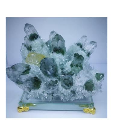 Natural Green Ghost Phantom Quartz Crystal Cluster Rock Stones and Crystals Specimen Home Deco Beautiful ZJGIDTEM