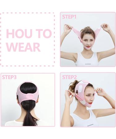 VIKSAUN Facial Strap Tape Double Chin Reducer V-Line Chin Cheek Lift Up Band Facial Lifting Belt Anti Wrinkle Lifting Chin Correction Belt Strap for Women Men (Pink) - Buy Online on GoSupps.com