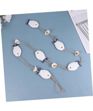 ABOOFAN 1 Pc Decor House Ornaments Wedding Ornament Fish Hanging Ornament Pendant Shell Wall Hanging Blue and White 102X4.2CM - Buy Online on GoSupps.com