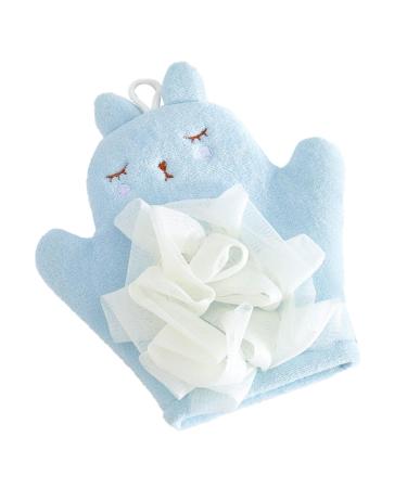 Kid Shower Brush Bath Scrubber Body Wash Towel - Comfortable Kid's Bath Towel Sponge Children's Body Wash Sponge for Gentle Cleansing Blue