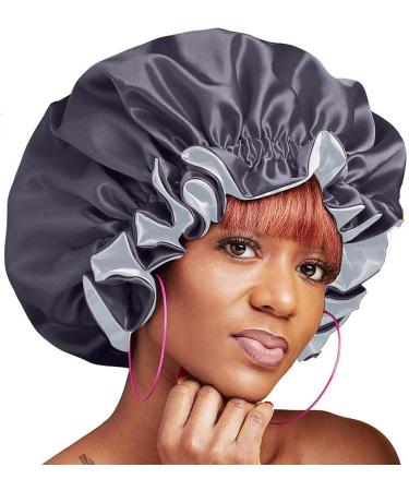 Cooling Satin Lined Bonnet Sleep Cap Hat | Unisex Women Beauty Silk Bonnet | Black One Size - Buy Online on GoSupps.com