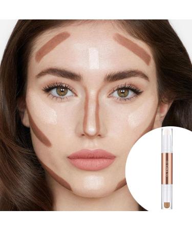 jojomis Highlighters Stick Double-Head Makeup Concealer Contouring Cream Set Face Highlighters Sticks - White+ Light coffee - Buy Online on GoSupps.com