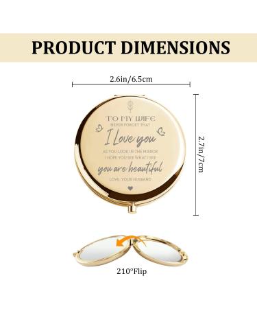 Romantic Mothers Day Gift for Wife - Funny I Love You Compact Mirror - Perfect Gift for Wedding, Birthday, Anniversary - Buy Online on GoSupps.com