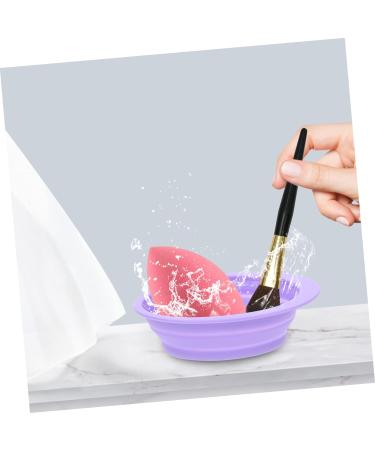 Housoutil Cleaning Pad Silicon Brush Cleaner Cosmetics Brush Scrubber Makeup Cleaning Mat Cosmetic Brush Cleaner Pad Makeup Scrubber Bowl Silica Gel Purple Cleaning Brush Make up 14.5x11cm Purple - Buy Online on GoSupps.com
