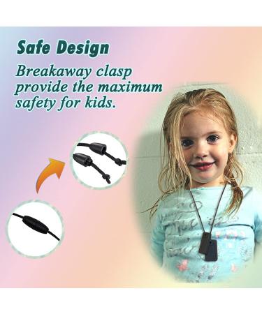 Sensory Chew Necklace for Kids and Adults - Silicone Dog Tag Pendant for Autism ADHD SPD PICA - Fidget Chewable Necklaces (Black) - Buy Online on GoSupps.com