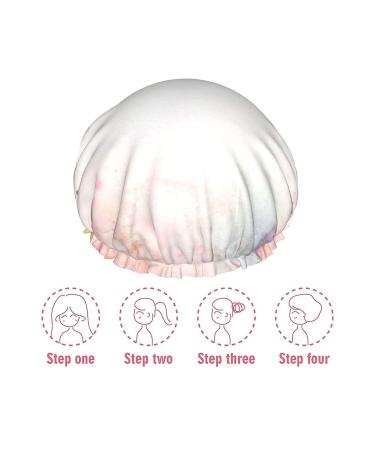 Watercolor Floral Printed Shower Cap - Waterproof, Fits All Head Sizes and Hair Textures for Women - Buy Online on GoSupps.com